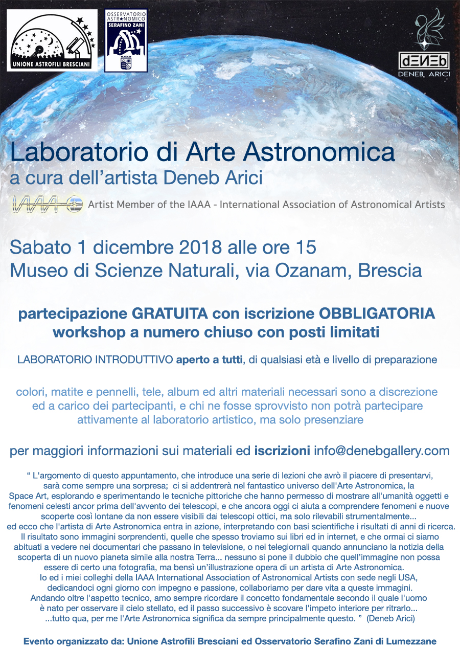 Workshop di Arte Astronomica al Museo di Scienze Naturali, Brescia